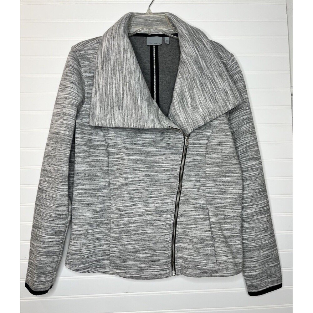 Athleta Jacket Womens XL Gray City Limits Moto Asymmetrical Zip Collar